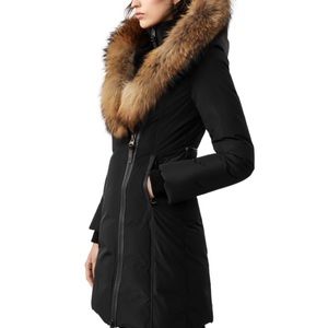 Mackage Kay Lavish Fur Trim Down Coat in black